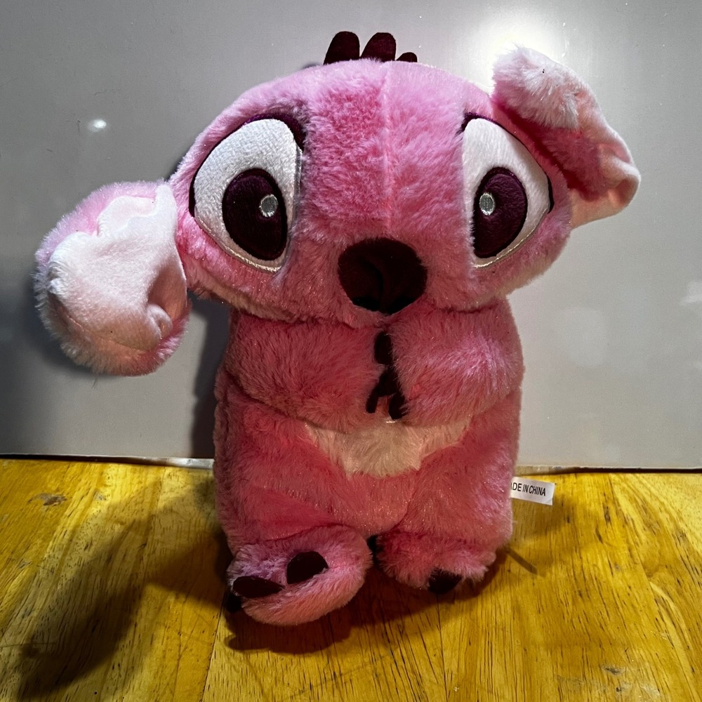 Disney Angel 10in Plush Pink Alien Breathes Music Light Up Belly Stuffed Animal